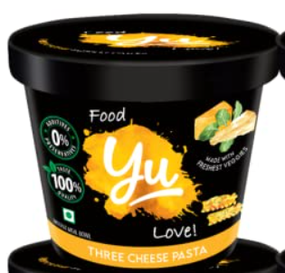 Yu Foodlabs Pasta - Ready To Eat - Three Cheese Sauce - Instant Meal - No Preservatives & Additives - 100% Natural & Vegetarian - Instant Food in 4 mins - 200 gms