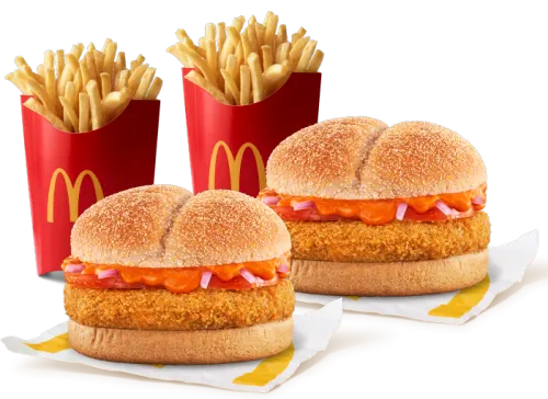 2 McAloo Tikki Burger + 2 Fries (L)