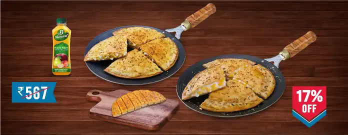 Meal for 2: Paneer Paratha and Corn Paneer Pizza