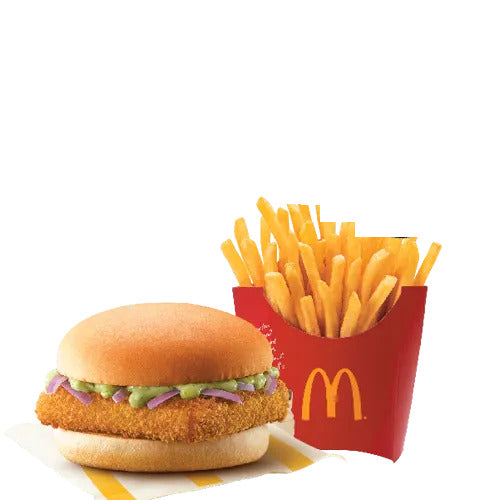 Chicken Chatpata Kebab Burger + Fries (R)