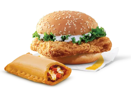 Veg Pizza McPuff + McSpicy Chicken Burger