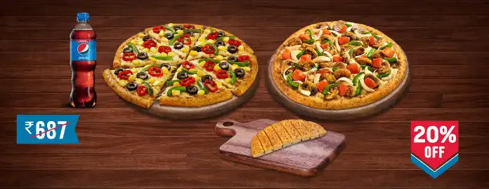 Meal for 2: Veg Paraise and Farmhouse