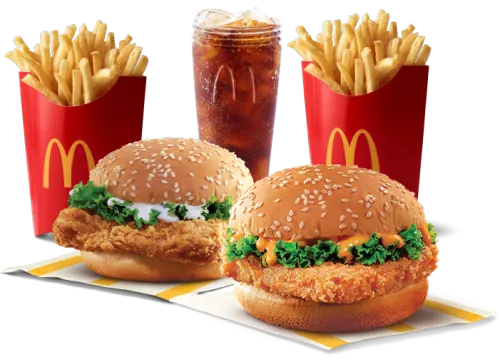 McSpicy Paneer Burger + McSpicy Chicken Burger + 2 Fries (L)